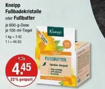 V Markt Kneipp fußbadekristalle oder fußbutter Angebot