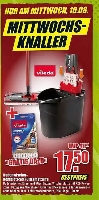 B1 Discount Baumarkt Vileda bodenwischer-komplett-set „ultramat 2in1“ Angebot