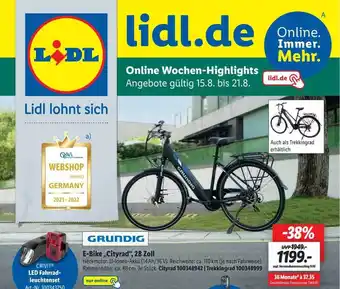 Lidl Grundig e-bike cityrad 28 zoll Angebot