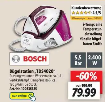 Lidl Bosch bügelstation tds4020 Angebot