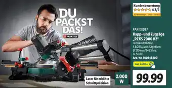 Lidl Parkside Kapp und Zugsäge ,,PZKS 2000 B2" Angebot