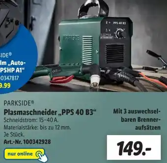 Lidl Parkside Plasmaschneider ,,PPS 40 B3" Angebot