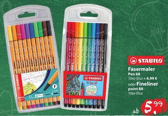 Famila Nord Ost Stabilo Fasermaler Pen 68 oder Fineliner point 88 Angebot