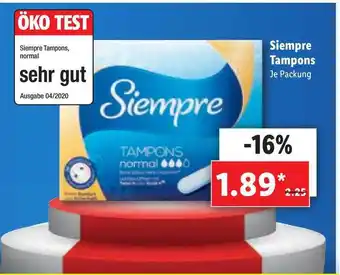 Lidl Siempre Tampons Angebot