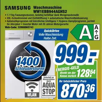 Expert Samsung Waschmaschine | WW1EBB944AGHS2 Angebot