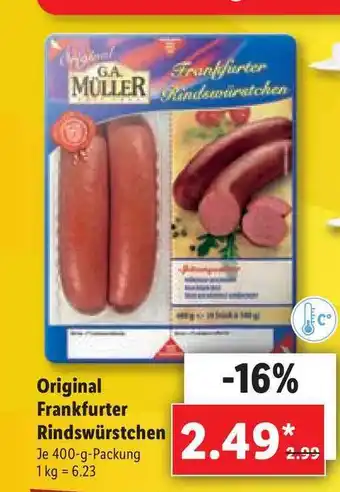 Lidl Original Frankfurter Rindwürstchhen Angebot