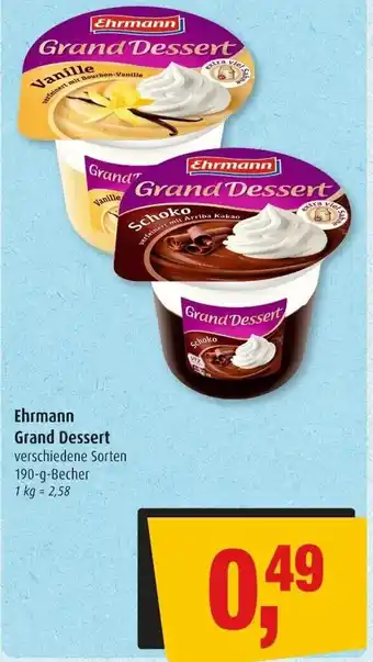 Markant Ehrmann Grand Dessert 190 g Becher Angebot