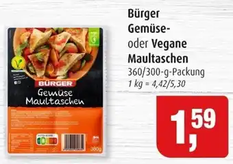 Markant Bürger Gemüse oder Vegane Maultaschen 360/300 g Packung Angebot