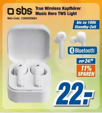 Expert SBS True Wireless Kopfhörer Music Hero TWS Light Angebot