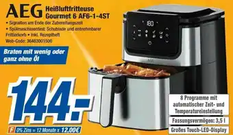 Expert AEG Heißluftfritteuse Gourmet 6 Af6-1-4ST Angebot