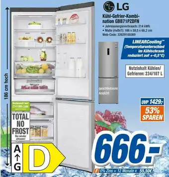 Expert LG Kühl Gefrier Kombination GBB71PZDFN Angebot