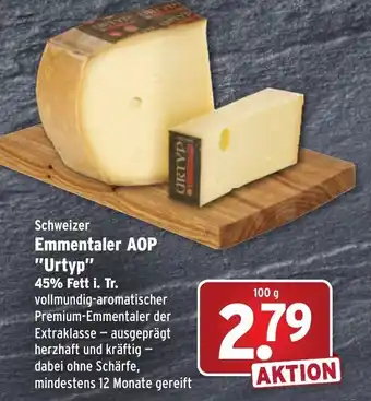 Wasgau Schweizer Emmentaler AOP Urtyp 100g Angebot