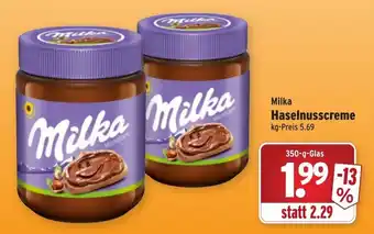 Wasgau Milka Haselnusscreme 350g Angebot