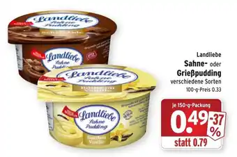 Wasgau Landliebe Sahne oder Grießpudding 150g Angebot