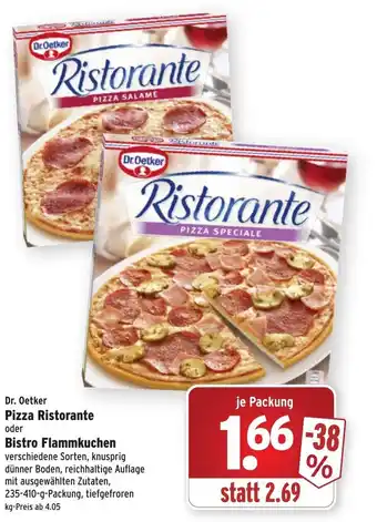 Wasgau Dr. Oetker Pizza Ristorante  oder Bistro Flammkuchen 235-410g Angebot