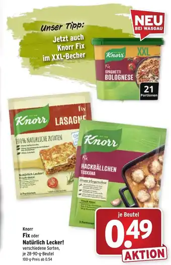 Wasgau Knorr Fix oder Natürlich Lecker 28-90g Beutel Angebot