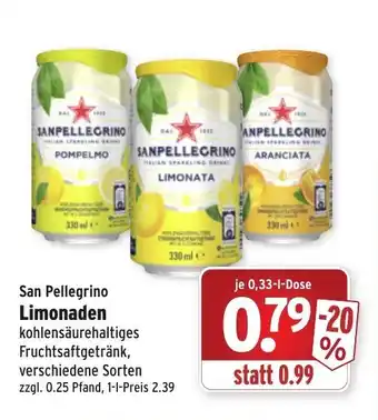 Wasgau San Pellegrino Limonaden 0,33L Angebot