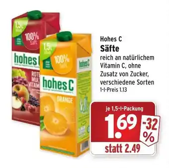 Wasgau Hohes C Säfte 1,5L Angebot