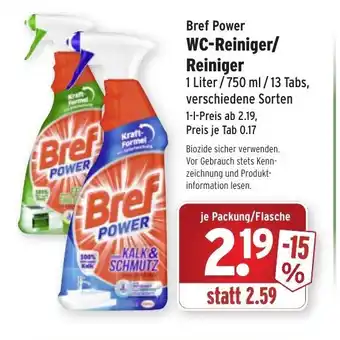 Wasgau Bref Power WC Reiniger/Reiniger 750ml Angebot