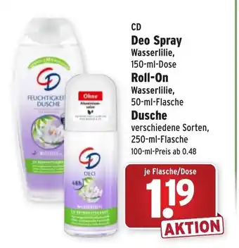 Wasgau CD Deo Spray 150ml oder Roll On 50ml oder Dusche 250ml Angebot