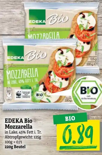 NP Discount Edeka Bio Mozzarella 220g Beutel Angebot