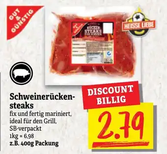 NP Discount Gut & Günstig Schweinerückensteaks 400g Angebot