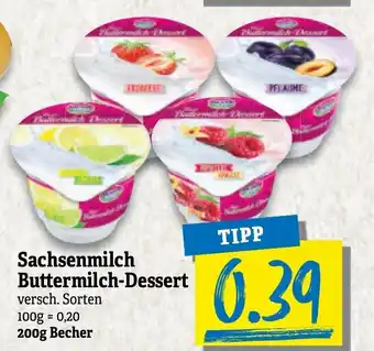 NP Discount Sachsenmilch Buttermilch Dessert 200g Becher Angebot