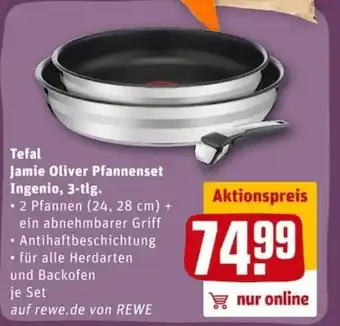 REWE City Tefal Jamie Oliver Pfannenset Ingenio, 3tlg Angebot