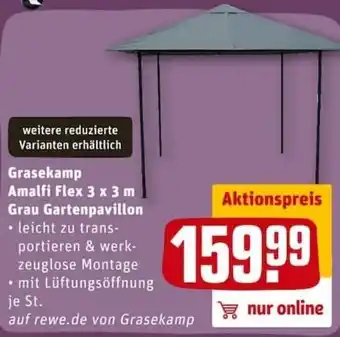 REWE City Grasekamp Amalfi Flex 3 x 3 m Grau Gartenpavillon Angebot