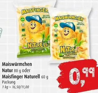 Markant Maiswürmchen Natur 80 g oder Maisfinger Naturell 60 g Packung Angebot