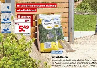 Hagebau Renovo Sofort Beton 25 kg Angebot