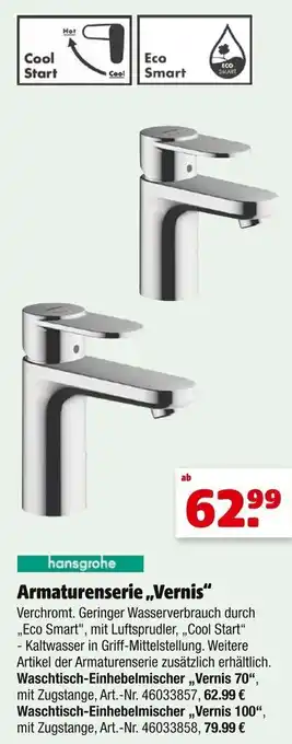 Hagebau hansgrohe Armaturenserie ,,Vernis" Angebot