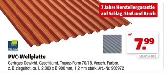 Hagebau PVC Wellplatte Angebot