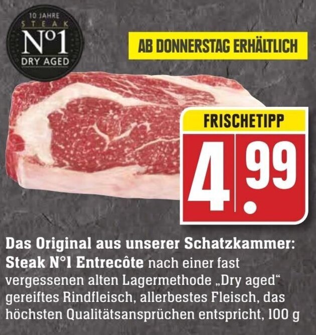Steak No.1 Entrecôte 100 g Angebot bei Edeka Neukauf