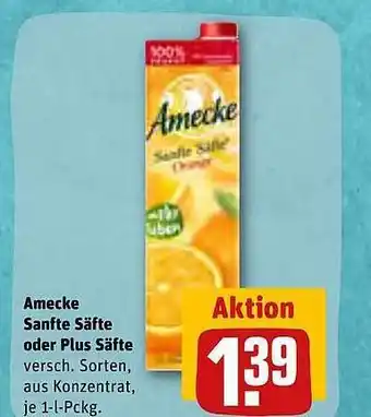 REWE Kaufpark Amecke sanfte säfte oder plus säfte Angebot