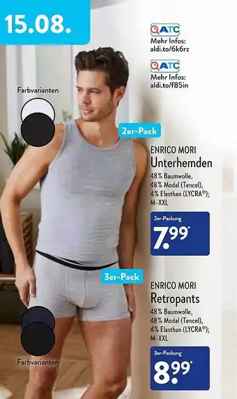 Aldi Nord Unterhemden, retropants Angebot