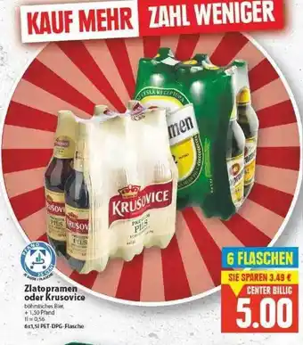 E-Center Zlatopramen oder krusovice Angebot