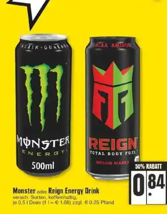 Edeka Monster oder reign energy drink Angebot