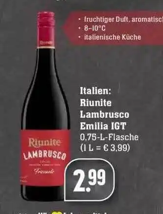 Edeka Italien riunite lambrusco emilia igt Angebot