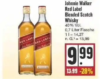 Edeka Johnnie walker red label blended scotch whisky Angebot