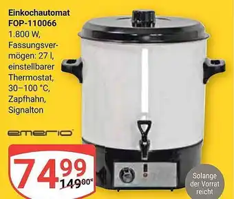 Globus Einkochautomat fop-110066 emerio Angebot