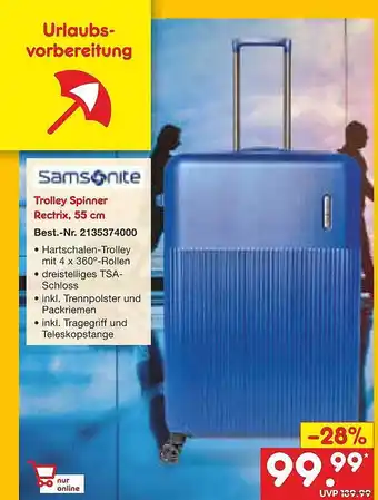 Netto Marken-Discount Samsonite trolley spinner rectrix, 55 cm Angebot