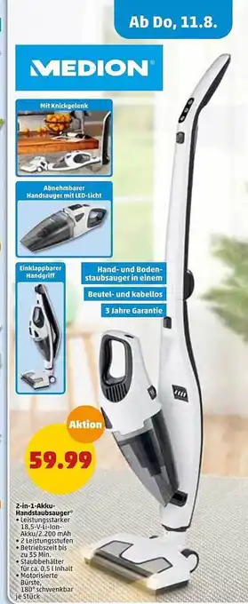 PENNY Medion 2in1-akku-handstaubsauger Angebot