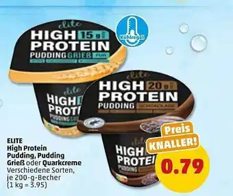 PENNY Elite high protein pudding, pudding grieß oder quarkcreme Angebot