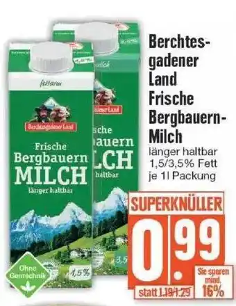 Edeka Berchtes gadener mand frische bergbauern-milch Angebot