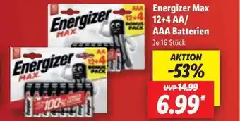 Lidl Energizer max 12+4 aa-aaa batterien Angebot