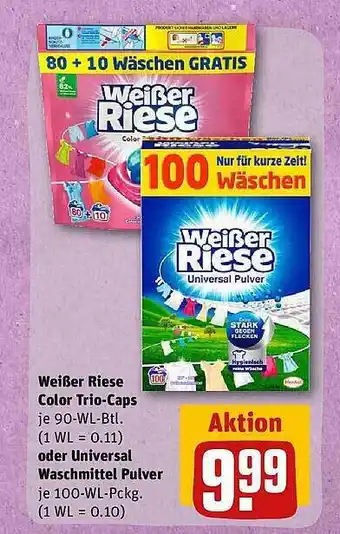 REWE Weißer riese color trio-caps oder universal waschmittel pulver Angebot