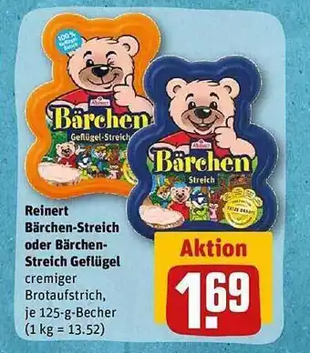 REWE Reinert bärchen-streich oder bärchen-streich geflügel Angebot