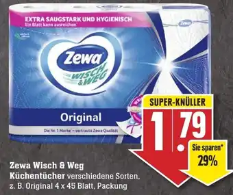 Edeka Neukauf Zewa Wisch & Weg Küchentücher 4x45 Blatt Packung Angebot