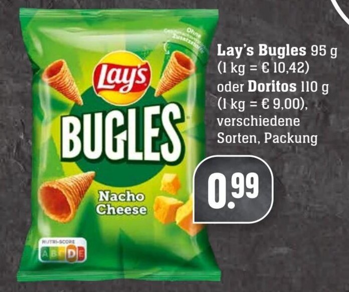 Lay's Bugles 95 g oder Doritos 110 g Angebot bei Edeka Neukauf